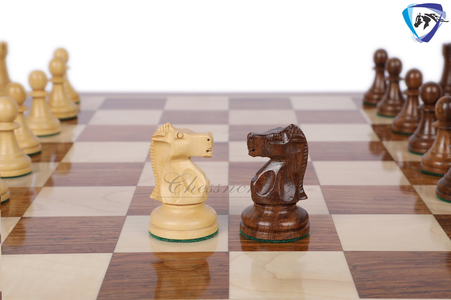 3.75" Fischer-Spassky Chess Pieces set in Golden Rosewood(sheesham) 1972 World Championship Chessmen + 19" Chess Board Sheeshamwood SQ:51MM