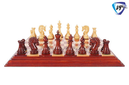 4.5" Luxury Staunton Chess Pieces Set in Bud Rosewood(Padauk)- ARTHUR series + 21" Bud Rosewood chess Board + Leatherette Storage box