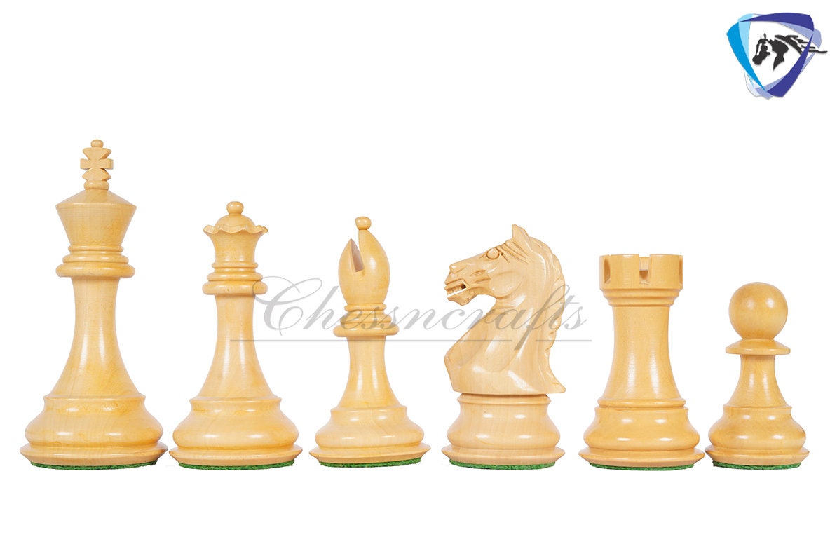 Staunton Chess pieces Set - 4" Fierce Knight Rosewood Chess Pieces set - 21" Rosewood Chess Board + Leather Storage Box COMBO
