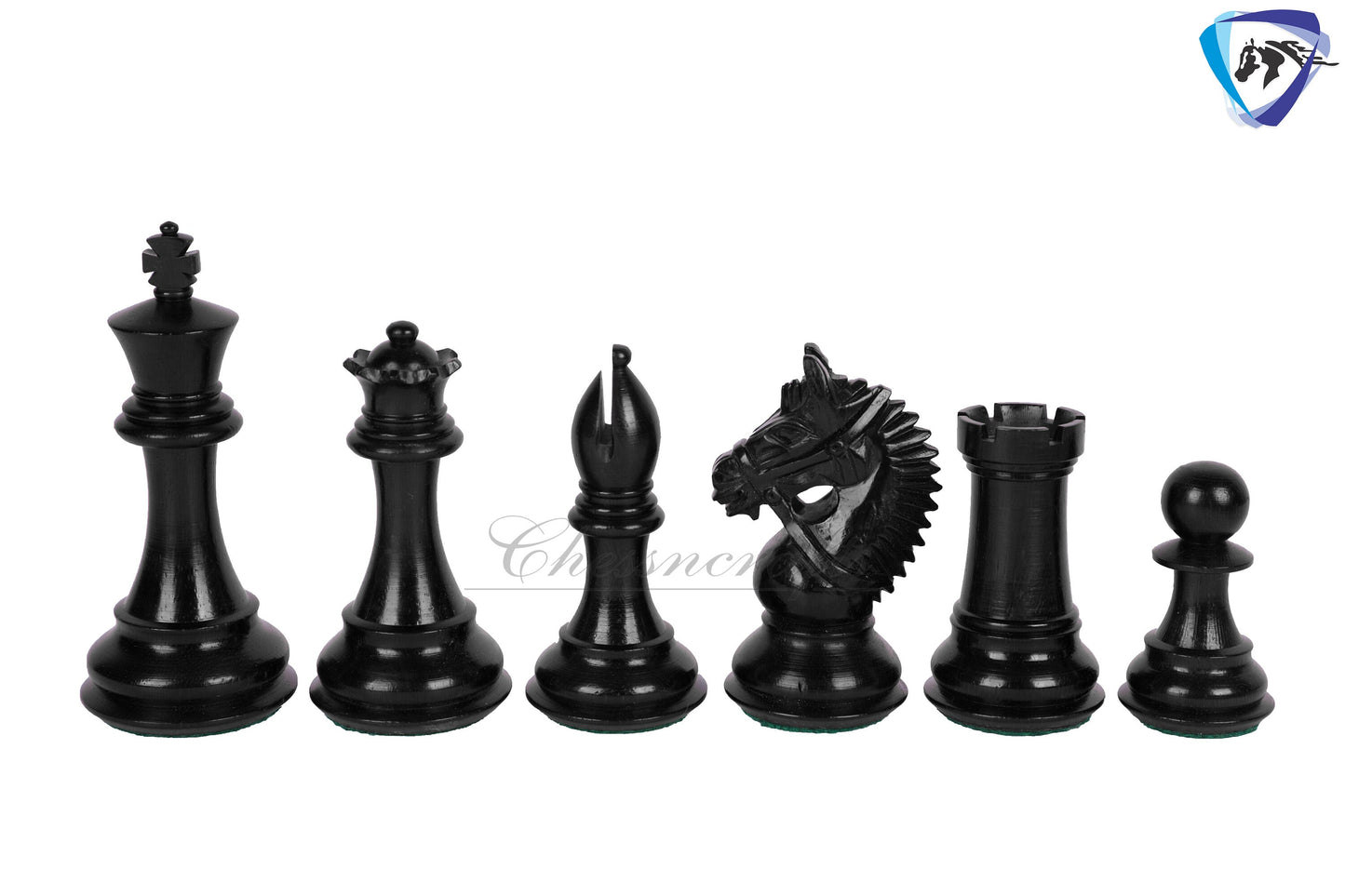 4.2" Ebonywood Staunton Chess Pieces Set - EXCALIBUR- Weighted + 21" Ebonywood look chess board + Leather storage box.