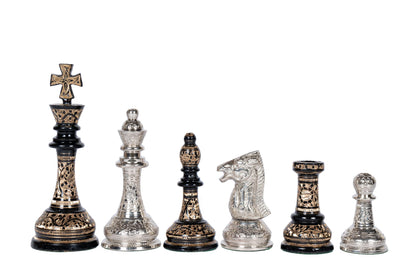 21" Giant Brass chess Board set Luxury Hand carving chess board & King: 4.75" Brass Chess Pieces set With storage Box- Big Size Metal Chess
