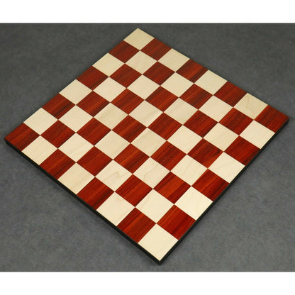 Borderless Chess Board 55mm Square in Ebonywood / Bud Rosewood & Maple wood , full board size: 17.5"x 17.5" Block Inlaid Squares.