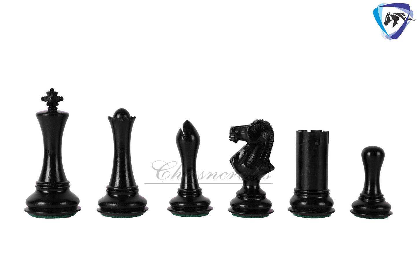 4" Ebonywood Staunton Chess pieces Set- Empire Series Weighted + 19" Ebonywood chess board(51mm) + Leather Storage box for chess men.
