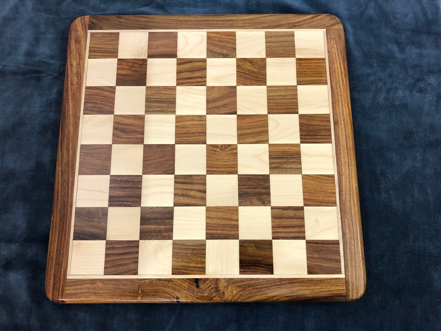 16" wooden(sheesham) flat chess board Rounded corners and edges Super fine smooth polish- Golden Rosewood & Maplewood.
