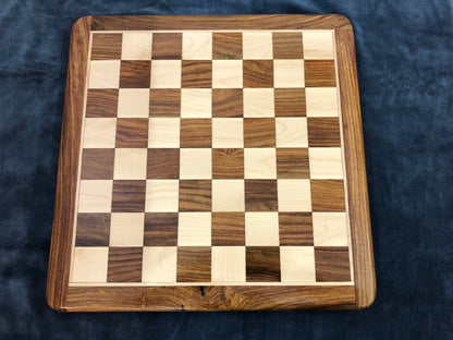16" wooden(sheesham) flat chess board Rounded corners and edges Super fine smooth polish- Golden Rosewood & Maplewood.
