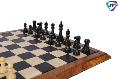 3.75" Fischer-Spassky Chess Pieces set in  Ebonized Boxwood 1972 World Championship Chessmen - Weighted -2 Extra queens 4Q| chess gift|