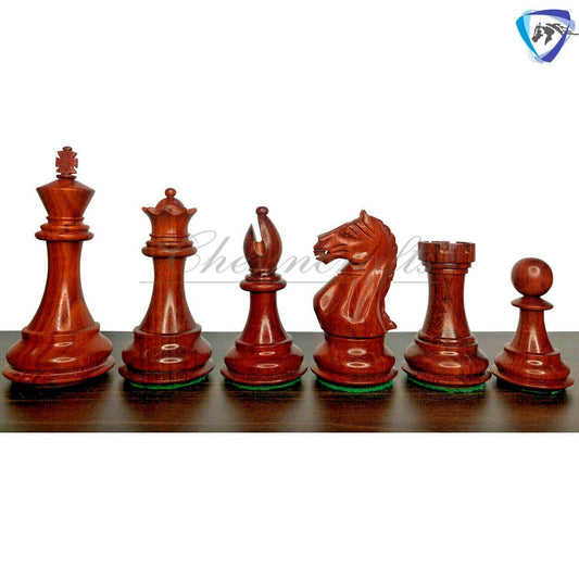 4" Staunton Bud Rosewood/ Padauk Chess pieces Set- Fierce Knight- Weighted 2 Extra queens- wood options - Golden Rosewood & Rosewood