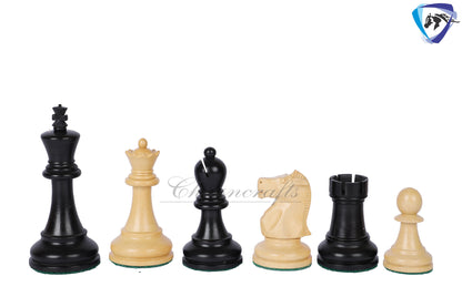 3.75" Fischer-Spassky Chess Pieces set in  Ebonized Boxwood 1972 World Championship Chessmen - Weighted -2 Extra queens 4Q| chess gift|