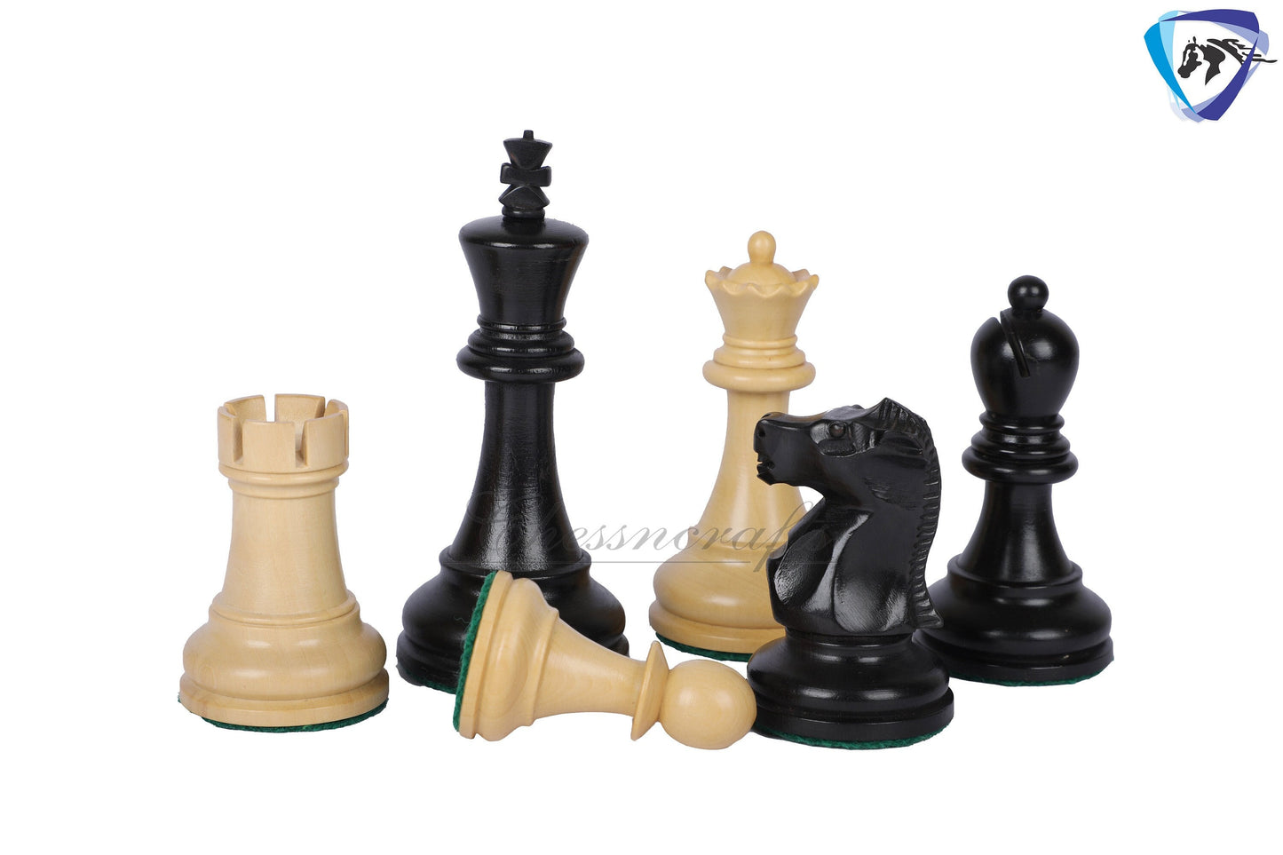 3.75" Fischer-Spassky Chess Pieces set in  Ebonized Boxwood 1972 World Championship Chessmen - Weighted -2 Extra queens 4Q| chess gift|