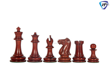 3.75" Staunton Chess Pieces Set 1849 Reproduced in Bud Rosewood & Boxwood + 21" Ebony look chess board(sq 55mm) + Leather Storage box