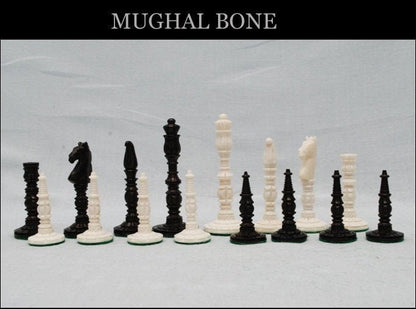 Camel bone chess set pieces handmade hand carved slim floral unique collector vintage chess pieces