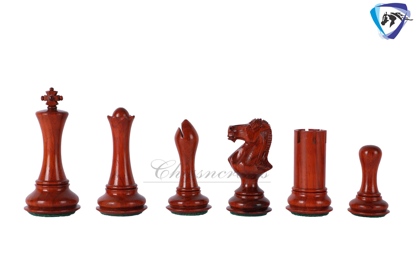 4" Bud Rosewood Staunton chess pieces set EMPIRE series + 19" Bud Rosewood Chess board(sq 51mm) + Leather Storage box for chess men