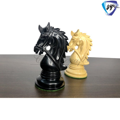 4.4" Luxury Staunton Chess Pieces Set in Ebonywood & Boxwood- HADRIAN Triple Weighted w/ 2 Extra queens- 4Q