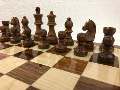 16" Wooden Tournament Chess Set Combo in Golden Rosewood Chess board with King 3" chess Pieces Weighted-4Q-  Super fine smooth polish.