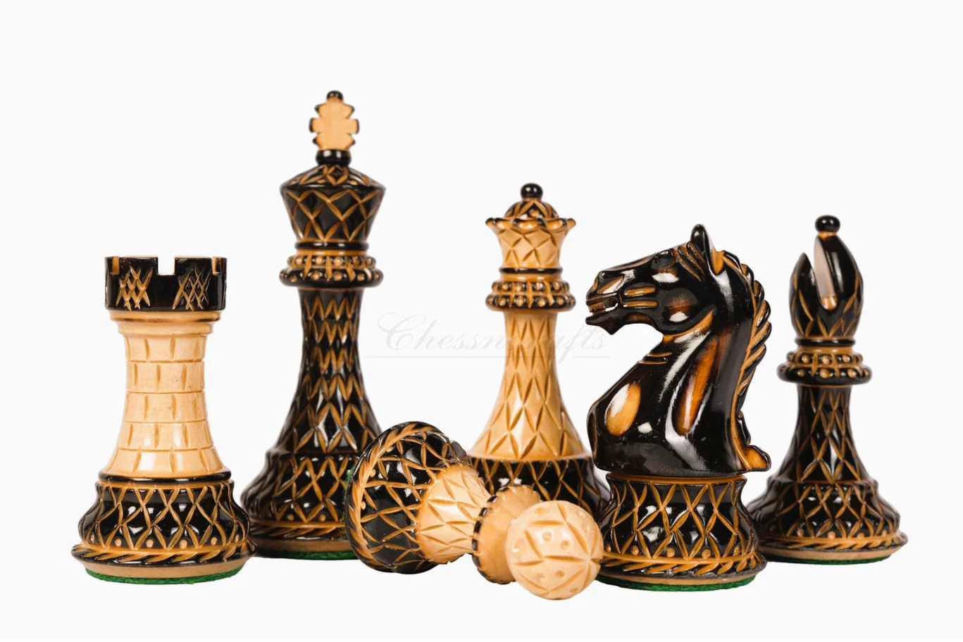 4" Fierce Knight Staunton Chess pieces Set