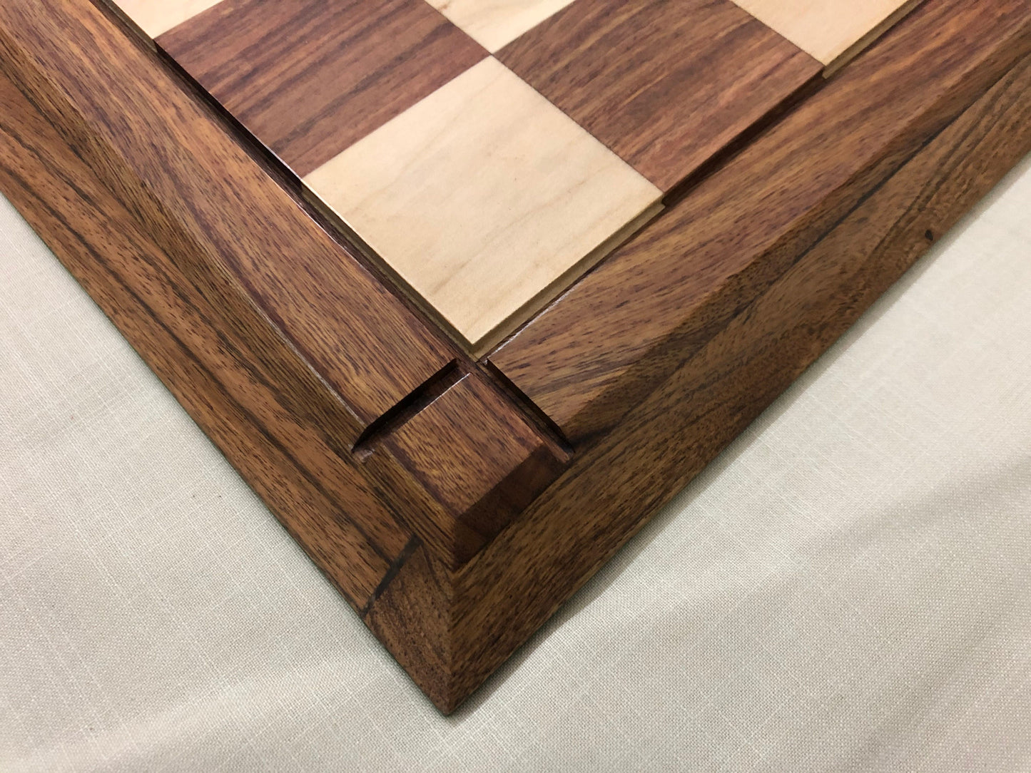 23" & 21" Golden Rosewood chess board special TAPERED design with MATTE Velvet polish DRUEKE style chess board