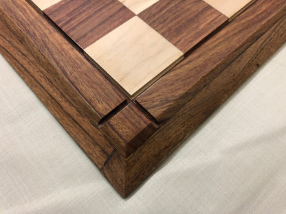 23" & 21" Golden Rosewood chess board special TAPERED design with MATTE Velvet polish DRUEKE style chess board