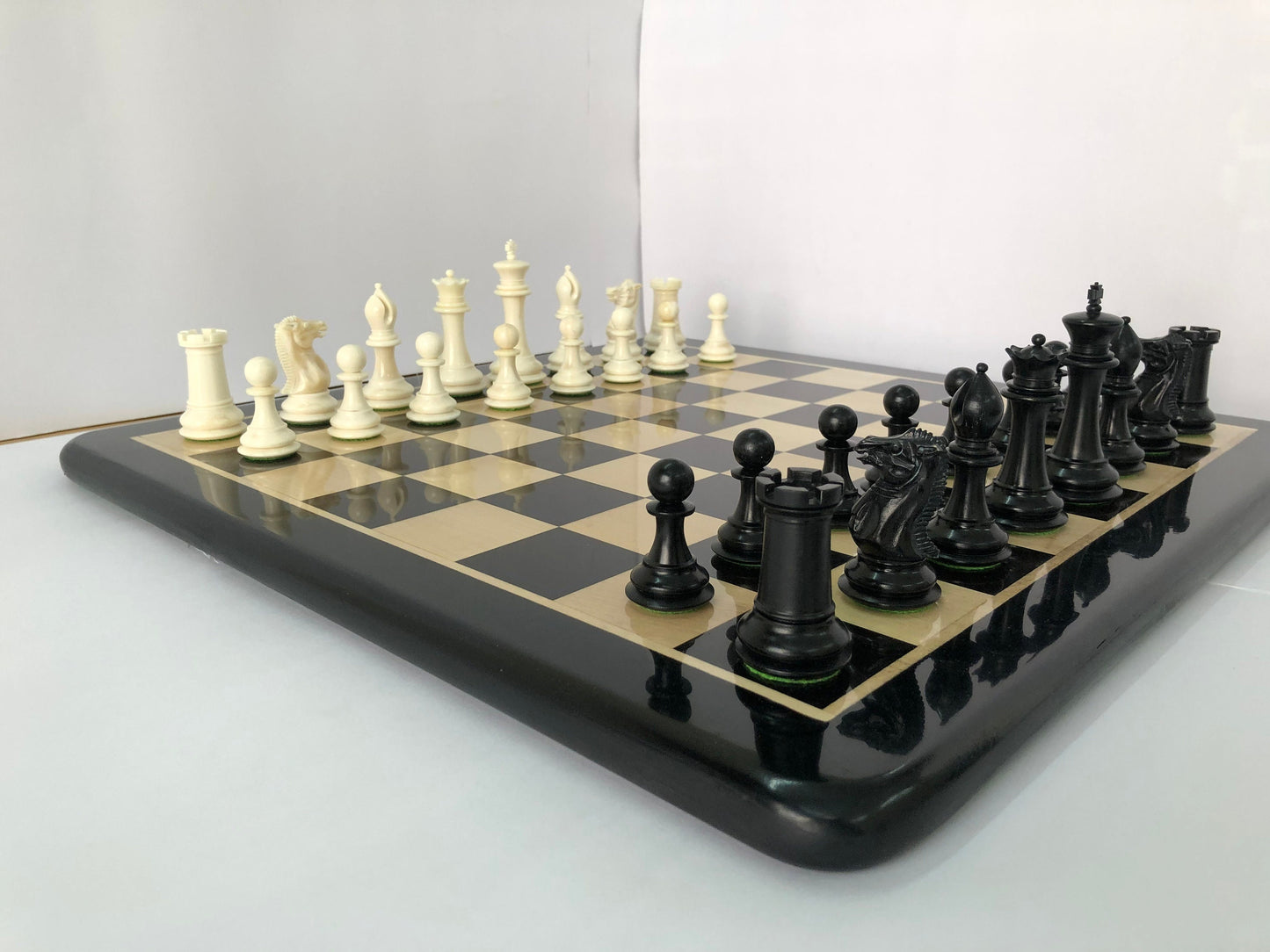 1849 Reproduced COOKE JACQUES chess Pieces set Camel Bone Staunton king 3.75" hand carved unique collector vintage chess pieces