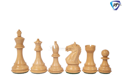 4" Fierce Knight Staunton Chess pieces Set in Golden Rosewood + 21" Golden rosewood(sheesham) Chess Board + Solid wood chess Storage Box