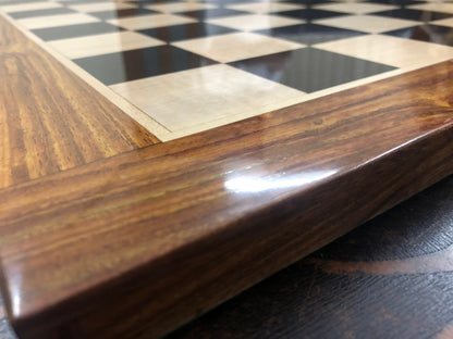21" and 23" Ebony wood & Maple wood flat chess board 60mm square Rosewood border Handcrafted big size chess board. SQ: 55mm and 60mm