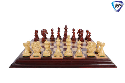 4.5" Luxury Staunton Bud Rosewood-Boxwood Chess pieces Set-Alexander Series-Triple Weighted+ 21"/ 23" Bud Rosewood Chess Board + Storage Box