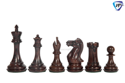 4" Sleek Staunton Chess pieces Set - Rosewood Chess Pieces Triple weighted - 21" Rosewood Chess Board(55mm) + Leather Storage Box COMBO