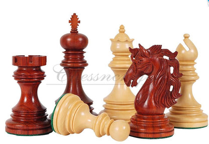 4.4" Luxury Staunton Chess pieces Set Bud Rosewood- JFK series + 21" Bud Rosewood Chess board(55mm) + Leather Storage box for chess men