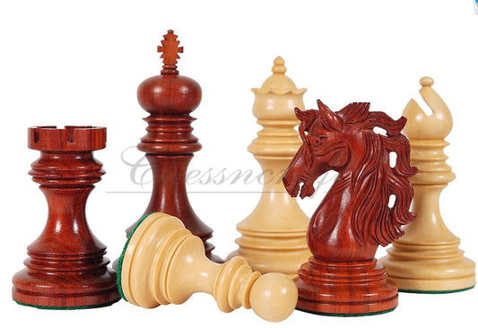 4.4" Luxury Staunton Chess pieces Set Bud Rosewood- JFK series + 21" Bud Rosewood Chess board(55mm) + Leather Storage box for chess men