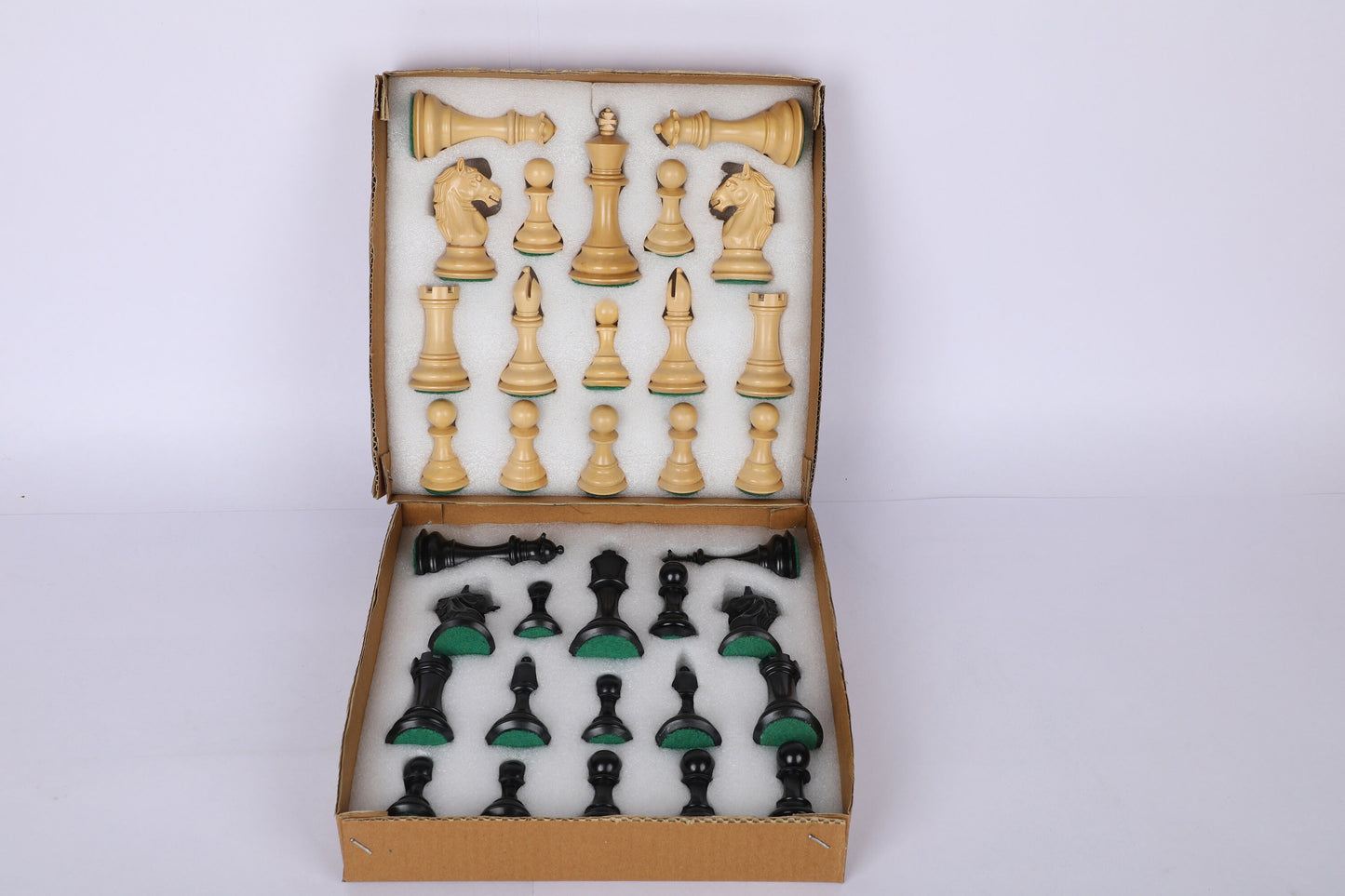3.75" Fischer-Spassky Chess Pieces set in  Ebonized Boxwood 1972 World Championship Chessmen - Weighted -2 Extra queens 4Q| chess gift|