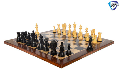 4.5" Ebony wood Luxury Staunton Chess Pieces Set ARTHUR series- Triple weighted + 23" Ebony wood chess Board(Sq: 60mm) + Leather Storage box