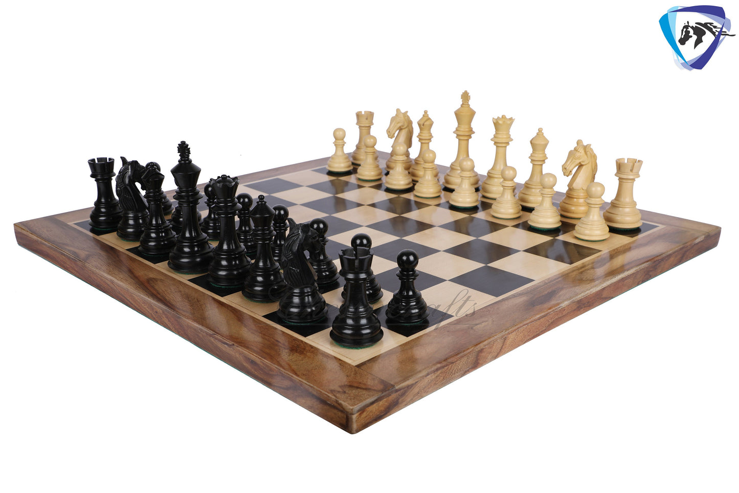 4.5" Luxury Staunton Ebonywood & Boxwood Chess pieces Set- COLUMBIAN Luxury- Triple Weighted 2 Extra queens- 4Q