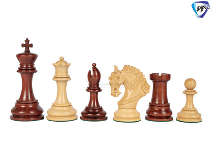 4.5" Staunton Bud Rosewood Chess pieces Set- Luxury KING ARTHUR-Triple Weighted + 21" Bud Rosewood Chess Board(55mm) + Leather Storage Box