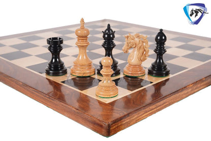 4.4" Staunton Ebony wood & German Wood(rare) Luxury Chess pieces Set- KENNEDY-JFK - Triple Weighted 2 Extra queens