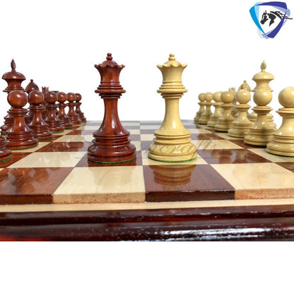 4.4" Luxury Staunton Bud Rosewood Chess pieces Set-ANDERSON Bridled Knight Luxury- Triple Weighted 2 Extra queens- 4Q