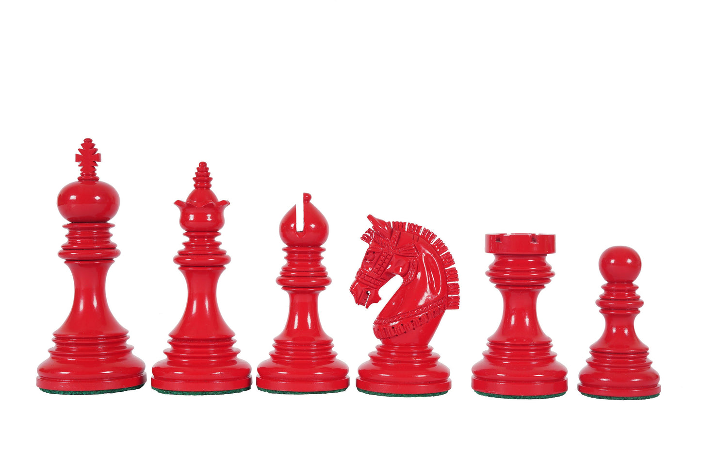 4.1" Luxury Staunton Chess Pieces Set in Painted Boxwood- ARMOURED Triple Weighted w/ 2 Extra queens- 4Q
