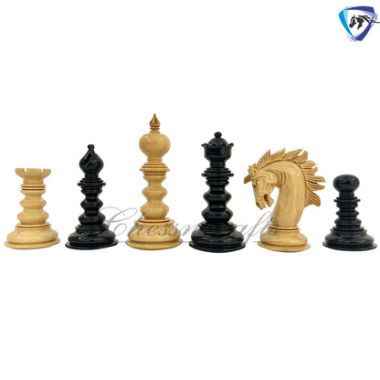 4.4" Staunton Ebony wood / Bud Rosewood Chess pieces Set- St. Petersburg-Savano Luxury Artisan Series- Heavy Weighted 2 Extra queens