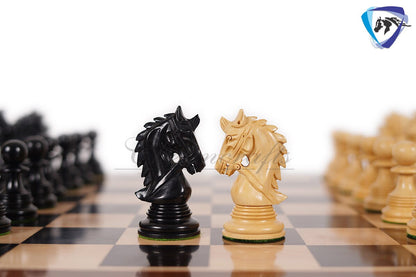 4.4" Luxury Staunton Chess Pieces Set in Ebonywood & Boxwood- HADRIAN Triple Weighted w/ 2 Extra queens- 4Q