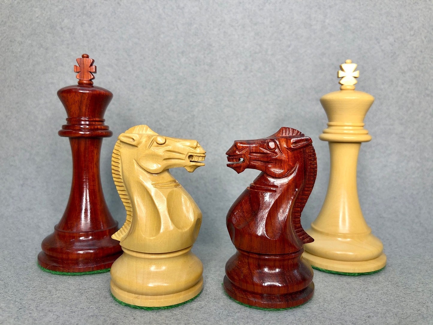 4.1" Bud Rosewood Staunton Chess Pieces Set  ENGLISH CLUB SERIES  Weighted w/ 2 Extra queens- 4Q