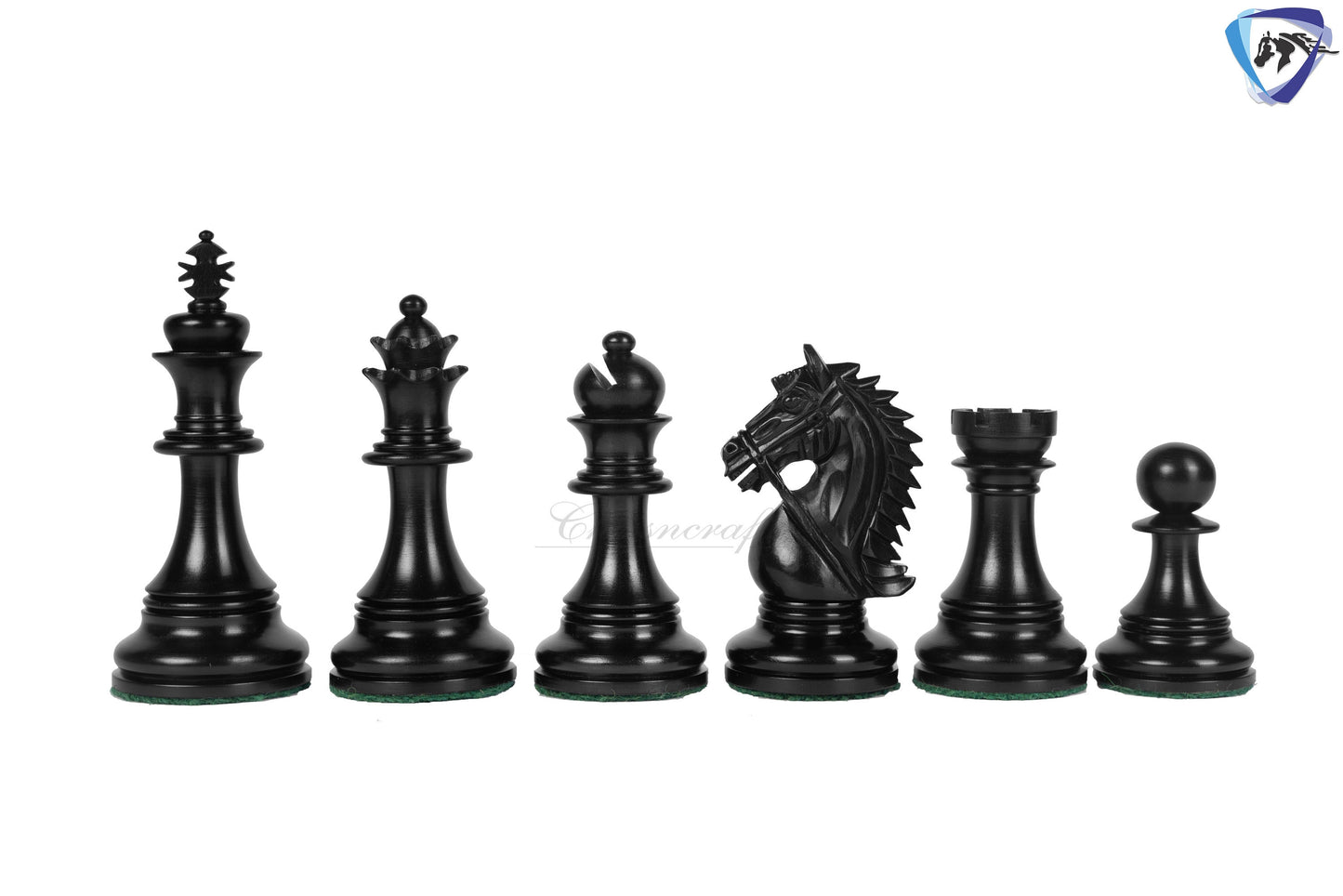 4.4" Staunton Ebonywood Chess Pieces Set in  BRIDLE SERIES Triple Weighted + 23" Ebonywood Chess Board(60mm) + Leatherette storage box