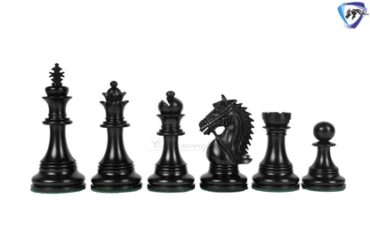 4.4" Staunton Ebonywood Chess Pieces Set in  BRIDLE SERIES Triple Weighted + 23" Ebonywood Chess Board(60mm) + Leatherette storage box
