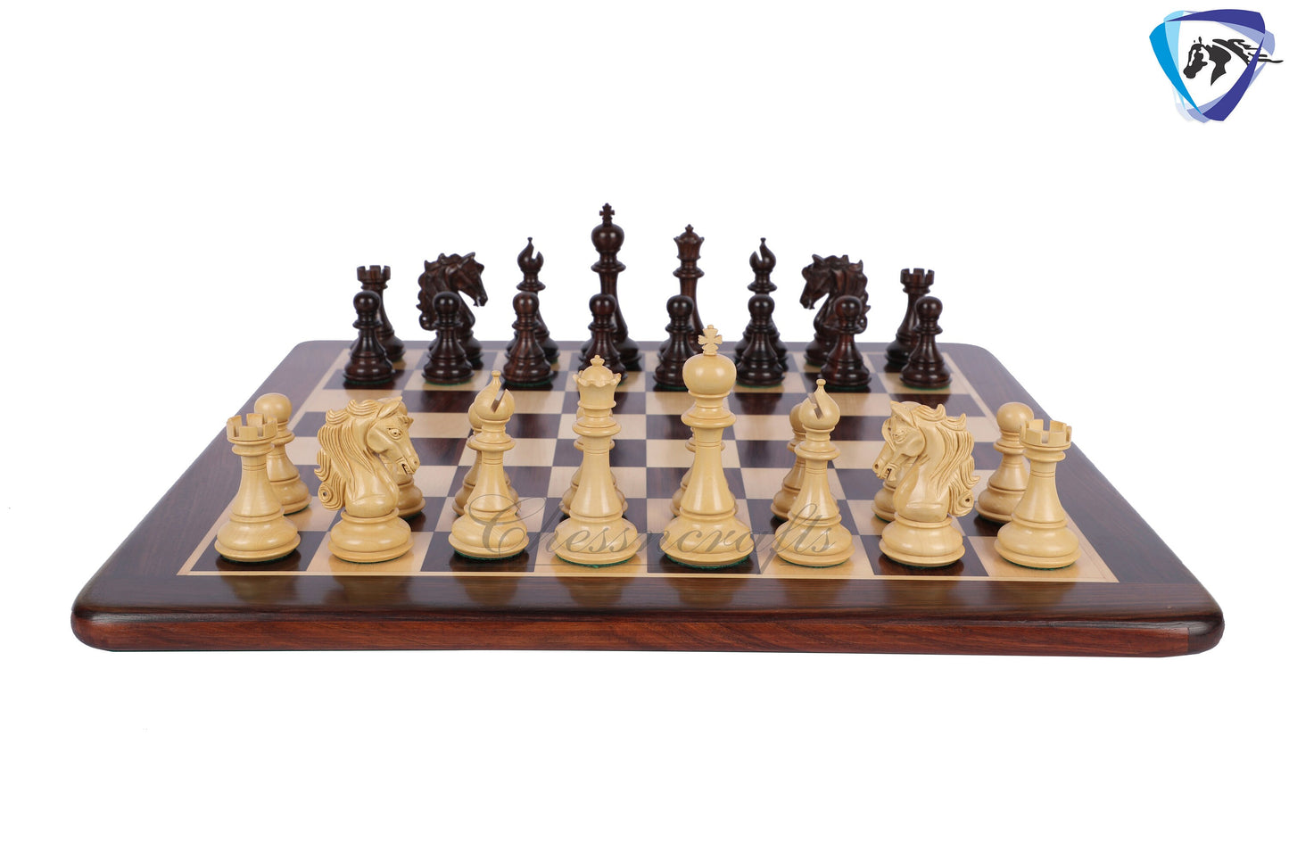 4.5" Luxury Staunton Rosewood Chess pieces Set- SPARTAN series + 21" Rosewood chess board(55MM) + Leatherette storage box for chess men