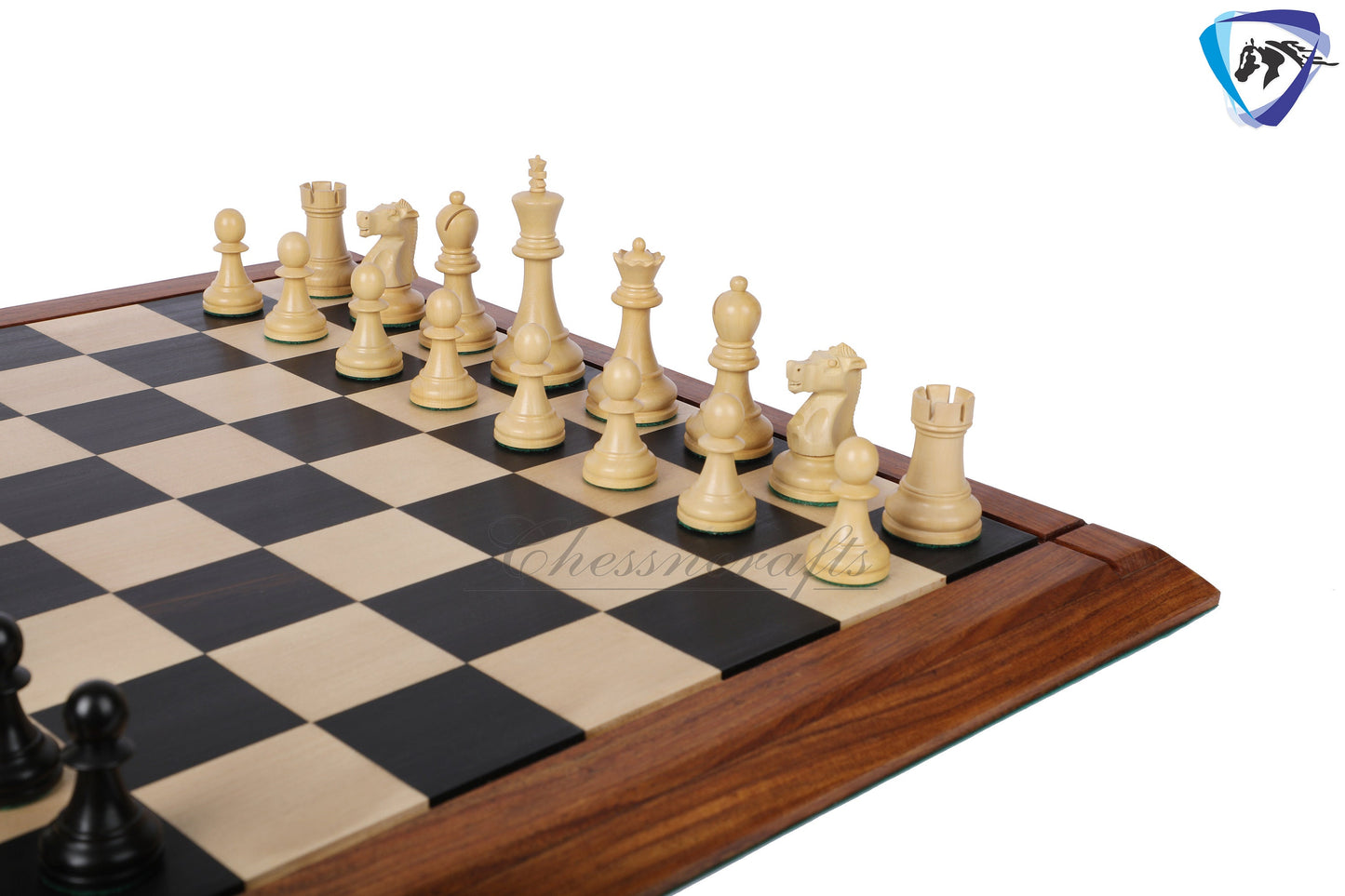 3.75" Fischer-Spassky Chess Pieces set in  Ebonized Boxwood 1972 World Championship Chessmen - Weighted -2 Extra queens 4Q| chess gift|