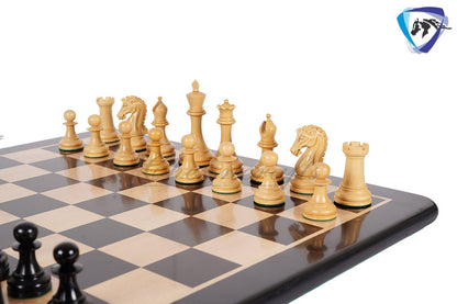 3.75" Sinquefield Ebonywood Chess Pieces Staunton Chess Pieces Set - St. Louis Series + 21" Ebonywood chess board + Leatherette storage box