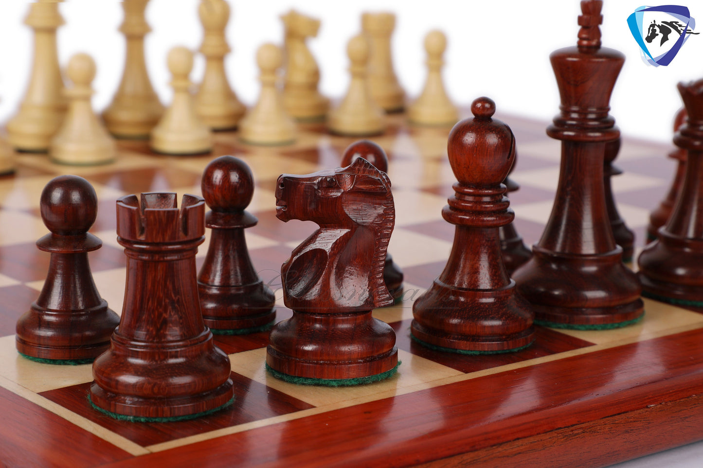 3.75" Fischer-Spassky Chess Pieces set in Bud Rosewood & Boxwood 1972 World Championship Chessmen - Weighted -2 Extra queens 4Q| chess gift|