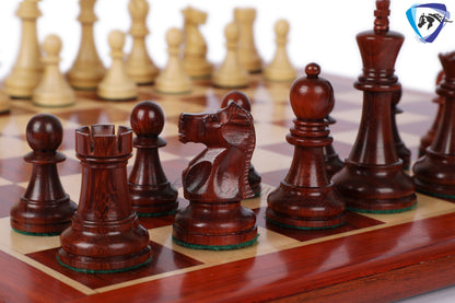 3.75" Fischer-Spassky Chess Pieces set in Bud Rosewood & Boxwood 1972 World Championship Chessmen - Weighted -2 Extra queens 4Q| chess gift|