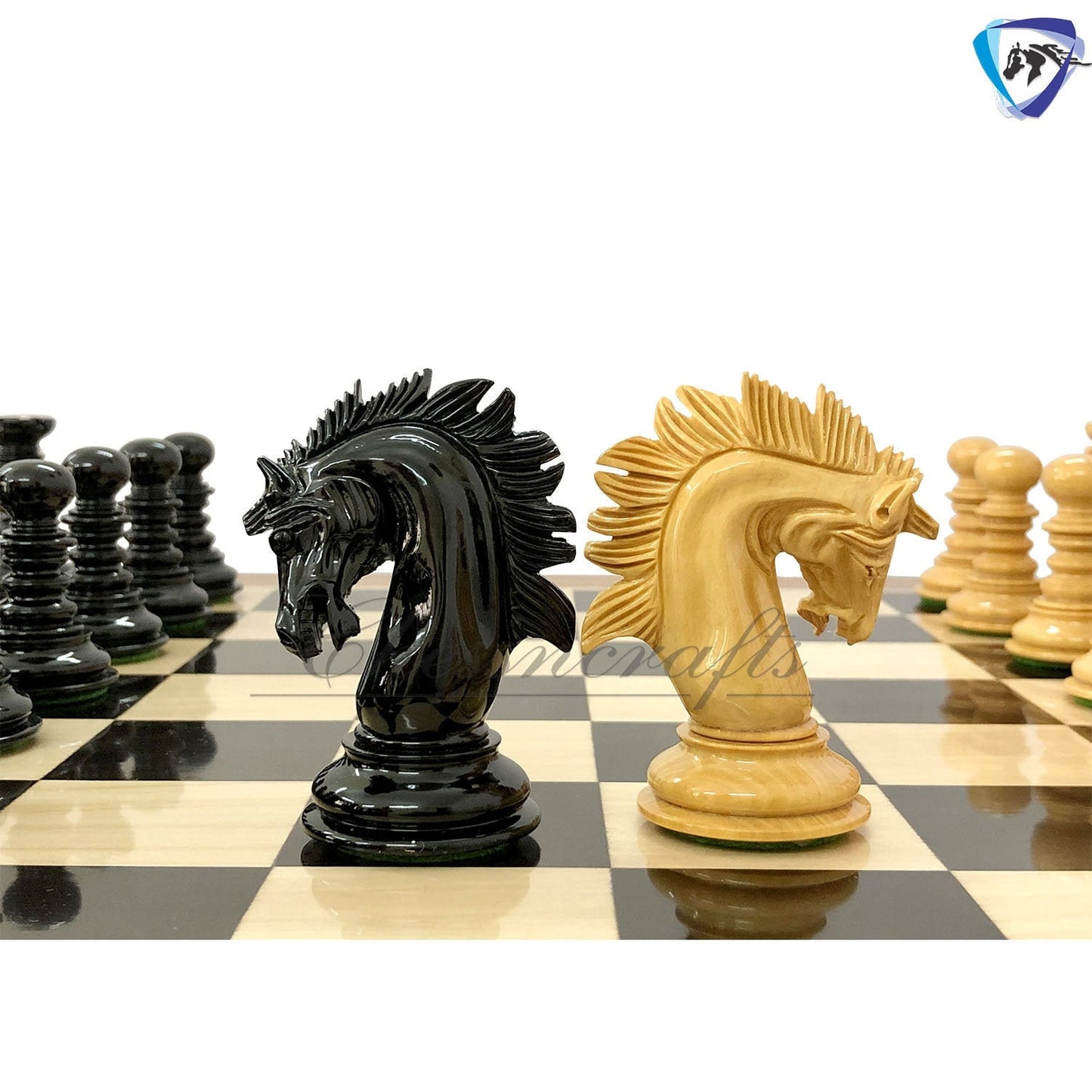 4.4" Staunton Ebony wood / Bud Rosewood Chess pieces Set- St. Petersburg-Savano Luxury Artisan Series- Heavy Weighted 2 Extra queens