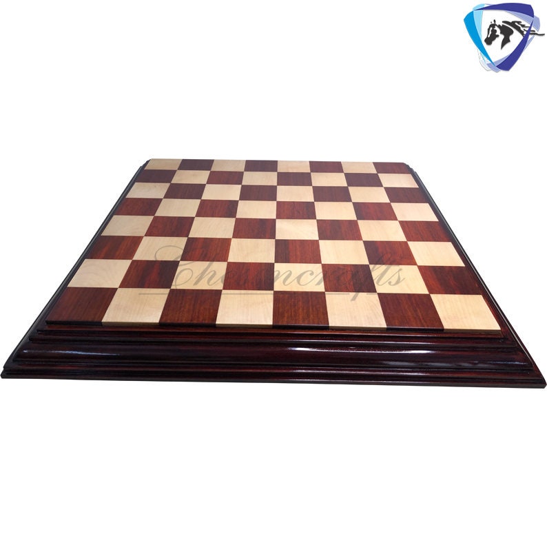 23" & 21" Bud Rosewood chess board STEPS BORDER ELEVATED Super fine smooth polish. Exclusive unique grain padauk wood