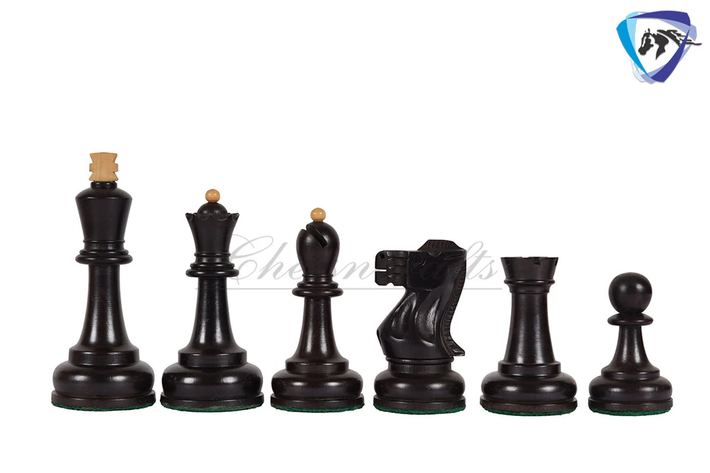 3.75" Chess Pieces Set Soviet Grandmaster Supreme Ebonised Boxwood