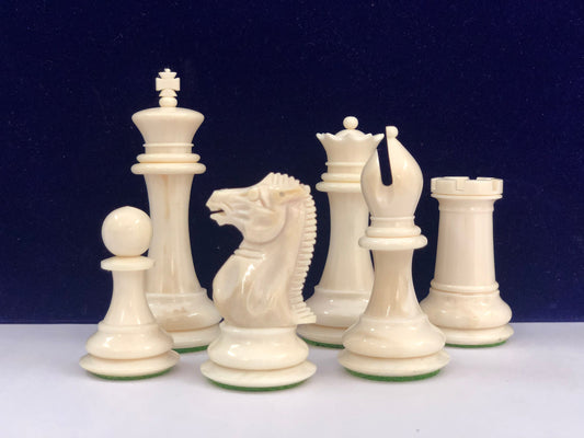 1849 Reproduced COOKE JACQUES chess Pieces set Camel Bone Staunton king 3.75" hand carved unique collector vintage chess pieces