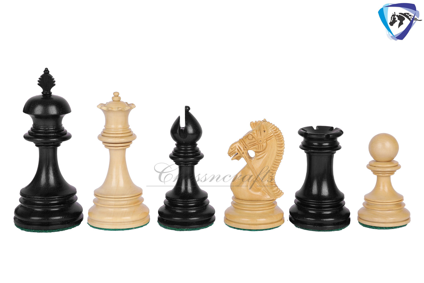 4.4" Luxury Staunton Ebony wood Chess pieces Set-ANDERSON Bridled Knight+ 21" Ebonywood chess board + Storage box for chess pieces.